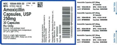 Label 250mg 30ct (Label Amoxicillin Caps 250mg Bpi(10544 959 30) Dava(67253 144 50) Rev1)